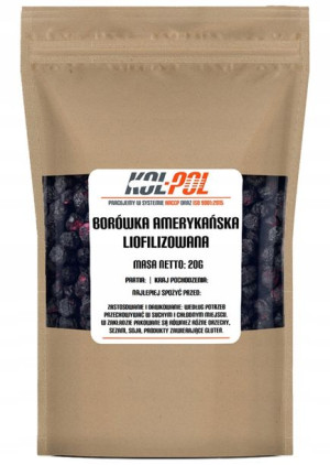 BORÓWKI LIOFILIZOWANE 20g Całe owoce liofilizowane