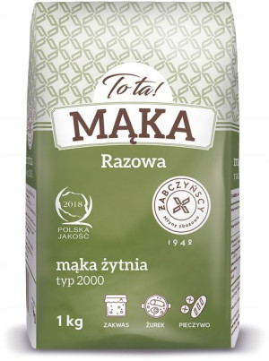 MĄKA ŻYTNIA TYP 2000 1kg Razowa do zakwasu ToTa!