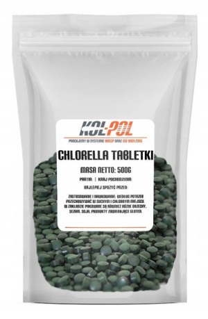 CHLORELLA TABLETKI 500g / 2000 tabletek algi detox