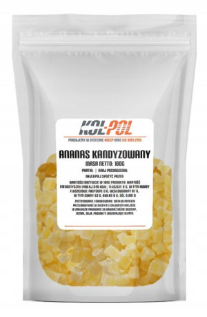 ANANAS KANDYZOWANY KOSTKA 100g Suszony w kostkach