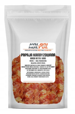 PAPAJA KANDYZOWANA KOSTKA 500g Suszona w kostkach