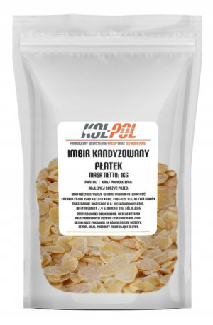 IMBIR KANDYZOWANY PŁATKI 1kg Suszony w płatkach