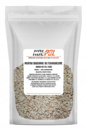 PŁATKI OWSIANE BŁYSKAWICZNE 200g Naturalne zdrowe