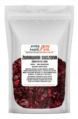 ŻURAWINA SUSZONA 500g Cięta naturalna jakość