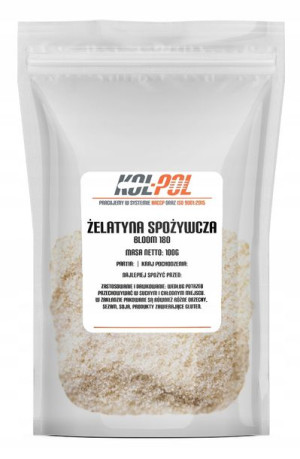ŻELATYNA SPOŻYWCZA 180 BLOOM 100g Na stawy jakość
