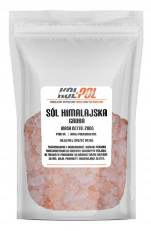 SÓL HIMALAJSKA GRUBA 200g Różowa naturalna jakość