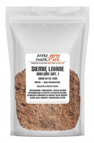 SIEMIĘ LNIANE MIELONE 200g Naturalne len mielony