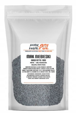 MAK NIEBIESKI 100g Świeży czysty ziarno nasiona