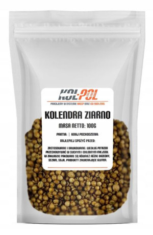 KOLENDRA ZIARNO 100g Nasiona kolendry jakość