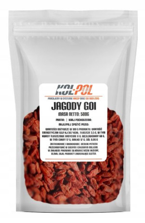 JAGODY GOJI 500g Suszone owoce na słońcu naturalne