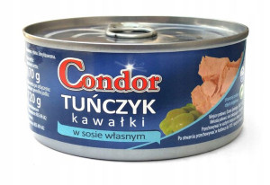 Tuńczyk kawałki w sosie własnym 170g CONDOR
