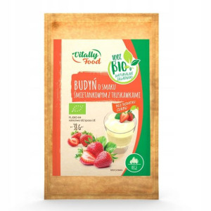 Bio Budyń o Smaku Śmietankowym z Truskawkami 38g