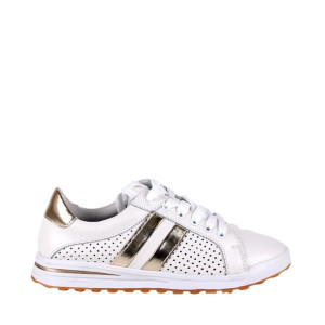 Damskie Trampki Sneakersy Ze Skóry Filippo 4477 Biało Złote
