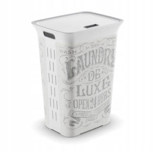 Kosz na pranie bieliznę z pokrywą DE LUX 60 L