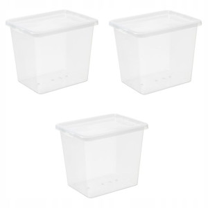 Zestaw 3 pojemników pudełek 31L plastikowych BASIC