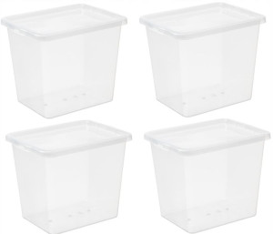 Zestaw 4 pojemników pudełek 31L plastikowych BASIC