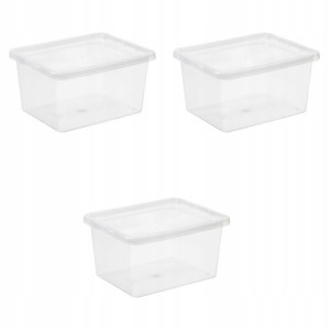 Zestaw 3 pojemników pudełek 20L plastikowych BASIC