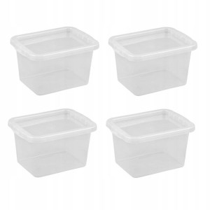 Zestaw 4 pojemników pudełek 9L plastikowych BASIC