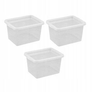 Zestaw 3 pojemników pudełek 15L plastikowych BASIC