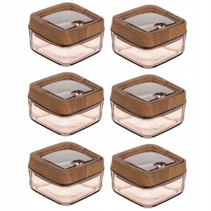 Zestaw 6 pojemników kuchennych BROWN U 0,25 L