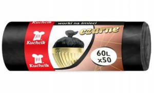 Worki na śmieci odpady czarne 60 L 50 szt. szt. HD