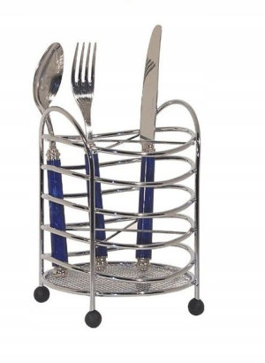 Stojak ociekacz kuchenny na sztućce metalowy 14x18