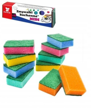 Zmywak kuchenny gąbka myjka MIDI 10 szt
