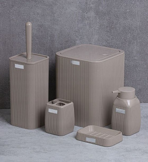 Zestaw komplet łazienkowy 5 elementów brązowy