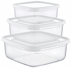 Komplet 3 pojemników na żywność lunch BPA FREE