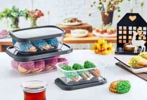 Komplet 3 pojemników na żywność lunch BPA FREE