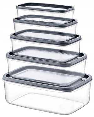 Komplet 5 pojemników na żywność lunch BPA FREE