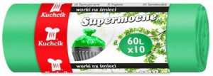 Worki na śmieci odpady czarne 60 L 10 szt. HDPE