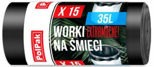 Worki na śmieci odpady extra mocne 35L 15szt LDPE
