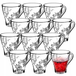 Kadax Szklanki Do Herbaty 250ml Zestaw 12szt Wzór