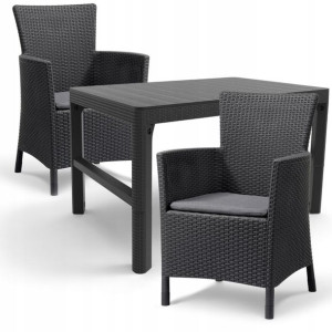 Zestaw Mebli Ogrodowych Rattan 2 Fotele + Stolik