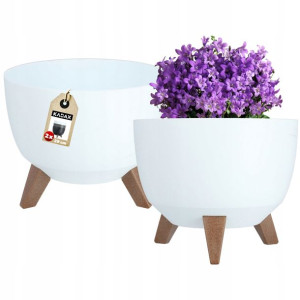 Kadax Doniczka Osłonka Misa Wkład 29cm Biała 2szt