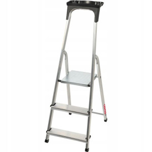 Drabina Aluminiowa 3 Stopniowa Mocna +hak 125 Kg