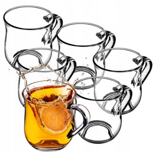 Szklanki Do Kawy Herbaty 320ml Z Uchem Zestaw 6szt
