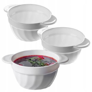 Bulionówka Flaczarka 650ml Biała Miseczka 3szt