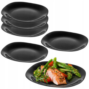 Talerz Obiadowy 28cm Płytki Czarny Talerze 6szt