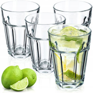 Szklanki 370ml Zestaw 4szt Do Napojów Soku Wysokie
