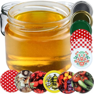 10x Słoiki Na Przetwory Miód 330ml Zakrętki Fi82