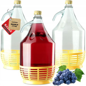 3x Gąsior Balon 5l Butelka Dama Na Wino+zamknięcie