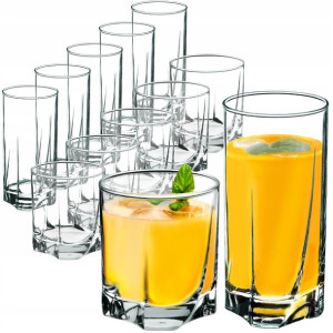 Zestaw Szklanek Do Soków Napojów 365+380ml 12szt