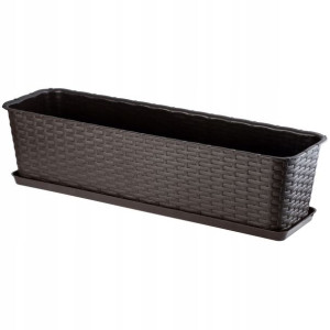 Doniczka Balkonowa Skrzynka Podstawka Brązowa 60cm