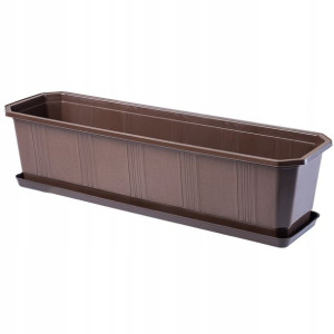 Skrzynka Balkonowa Doniczka Podstawka Brązowa 60cm