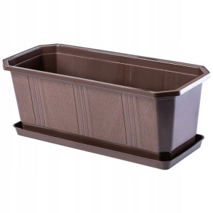 Skrzynka Balkonowa Donica Podstawka Brązowa 40cm