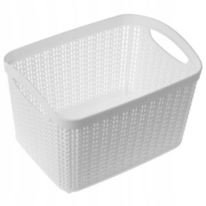 Koszyk Pojemnik Plastikowy Koszyczek Biały 6,6l