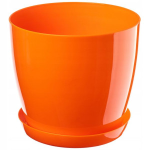 Doniczka Na Kwiaty Podstawka Pomarańczowa 23cm