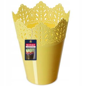 Doniczka Osłonka Na Kwiaty Rośliny Żółta 12 Cm